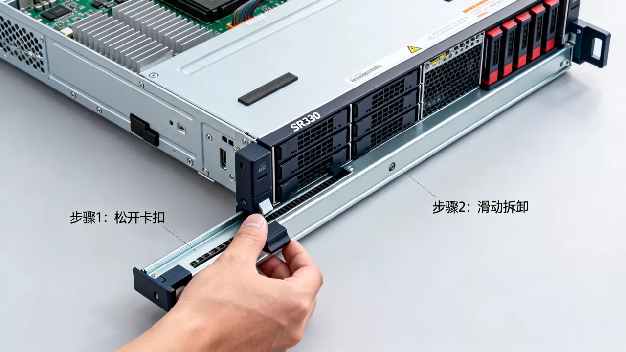 SR630服务器如何轻松从导轨上拆下,服务器导轨拆卸视频教程 SR630服务器如何轻松从导轨上拆下,服务器导轨拆卸视频教程