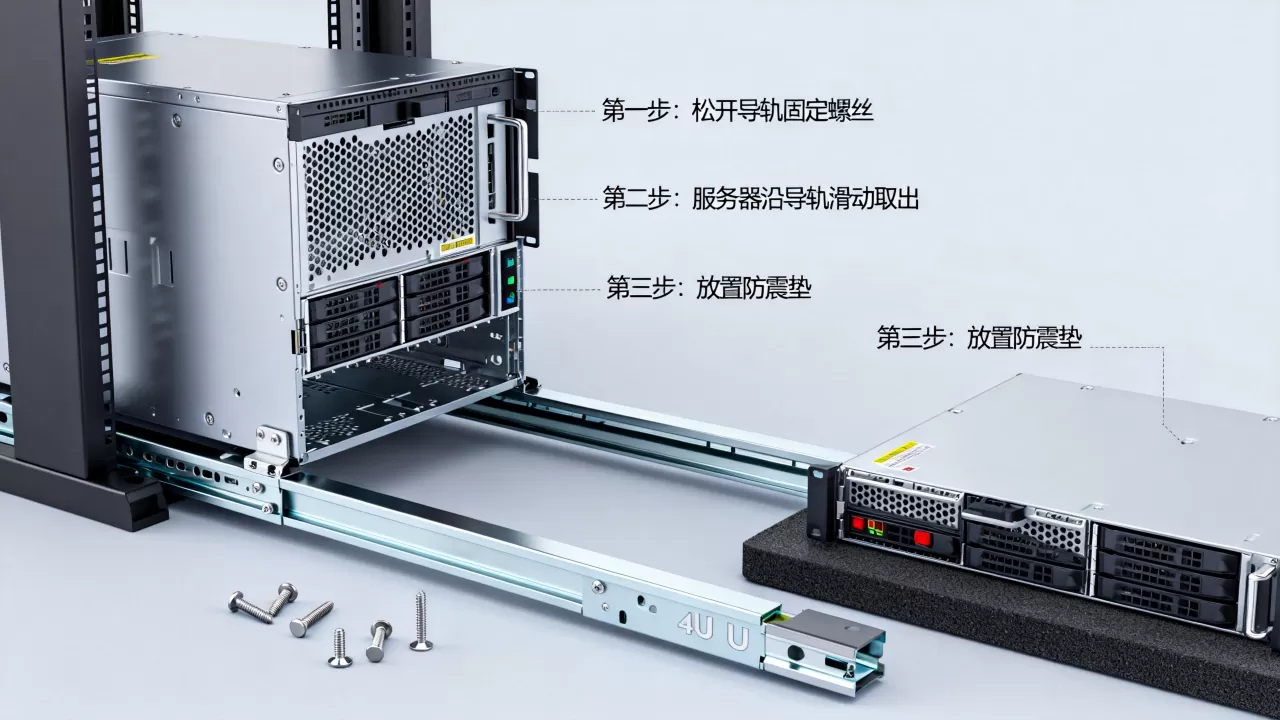 4U服务器如何从导轨上安全拆下来,服务器导轨拆卸步骤有哪些? 4U服务器如何从导轨上安全拆下来,服务器导轨拆卸步骤有哪些?