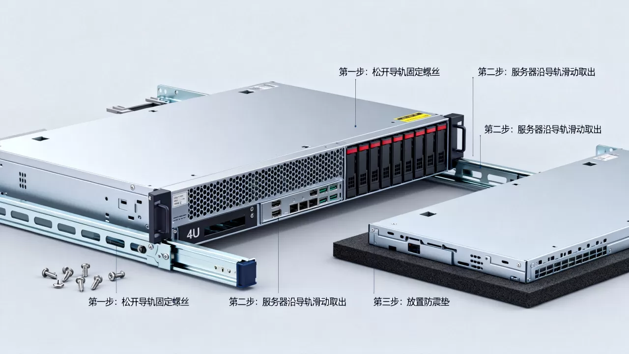 4U服务器如何从导轨上安全拆下来,服务器导轨拆卸步骤有哪些? 4U服务器如何从导轨上安全拆下来,服务器导轨拆卸步骤有哪些?