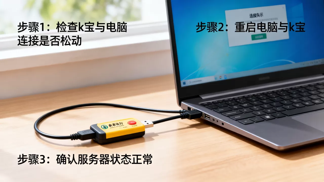 农行k宝连接电脑服务器失败怎么办,正确解决步骤是什么? 农行k宝连接电脑服务器失败怎么办,正确解决步骤是什么?