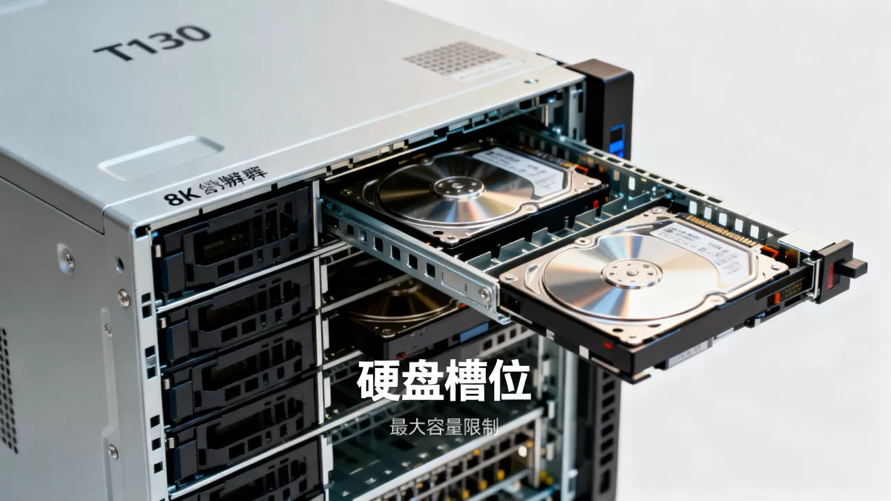 T130服务器最多能装几块硬盘,为什么容量受限? T130服务器最多能装几块硬盘,为什么容量受限?