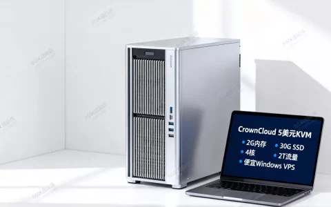 CrownCloud 5美元KVM 2G内存30GSSD 4核2T流量值得买吗，便宜Windows VPS哪家好？