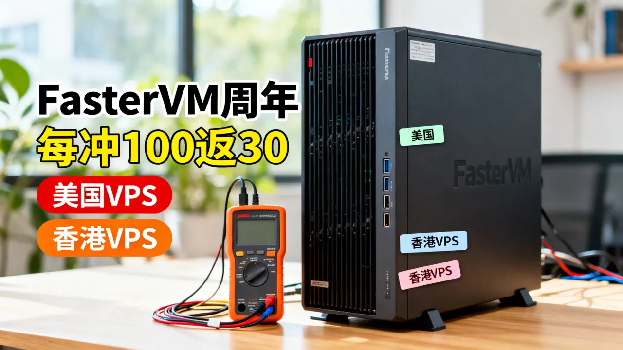 FasterVM周年每冲100返30吗,美国香港VPS怎么选? FasterVM周年每冲100返30吗,美国香港VPS怎么选?