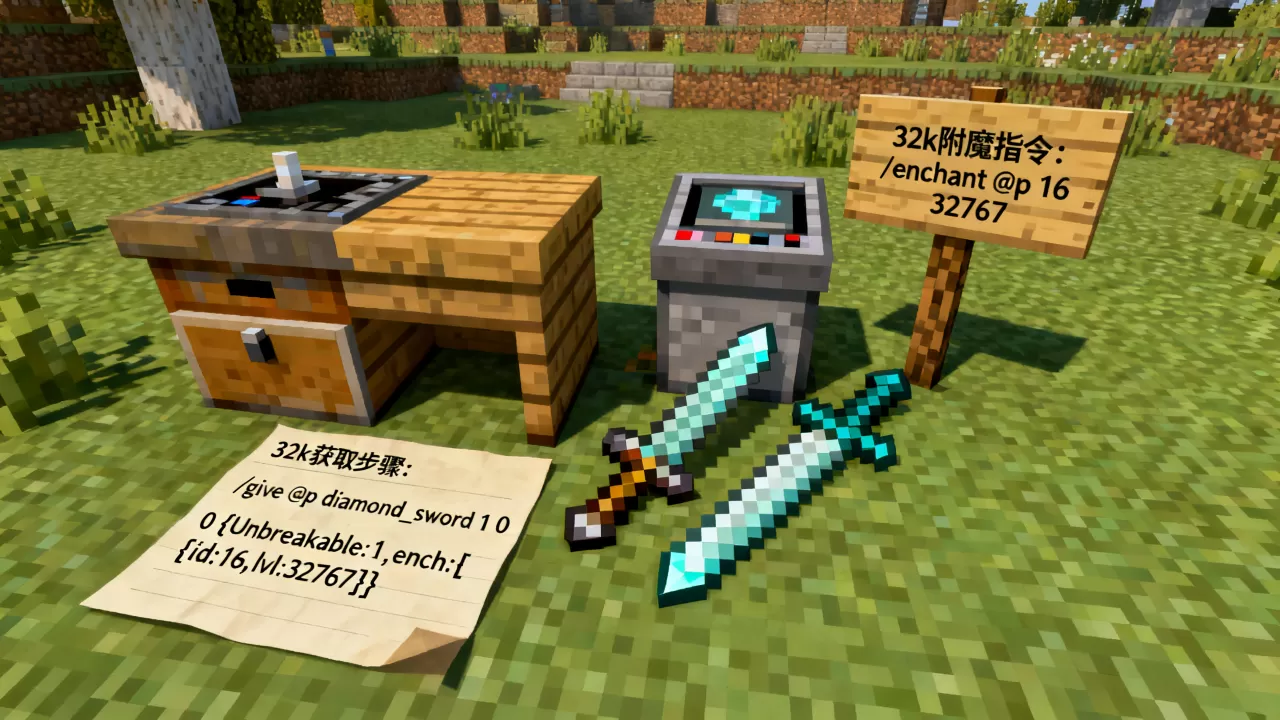 我的世界服务器里怎么弄32k?,32k附魔指令是什么 我的世界服务器里怎么弄32k?,32k附魔指令是什么