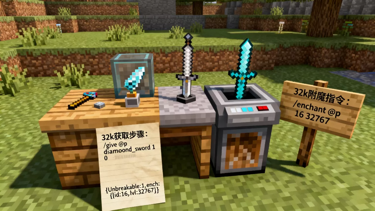 我的世界服务器里怎么弄32k?,32k附魔指令是什么 我的世界服务器里怎么弄32k?,32k附魔指令是什么