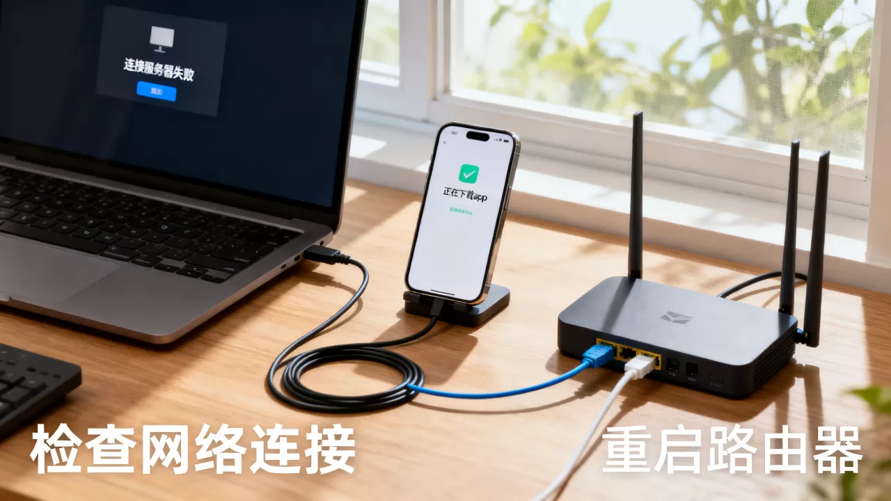 手机app下载时电脑连接服务器为何出错,怎么办? 手机app下载时电脑连接服务器为何出错,怎么办?