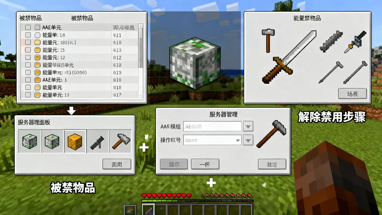 我的世界AE怎么做被禁物品?,服务器AE怎么解除禁用物品? 我的世界AE怎么做被禁物品?,服务器AE怎么解除禁用物品?