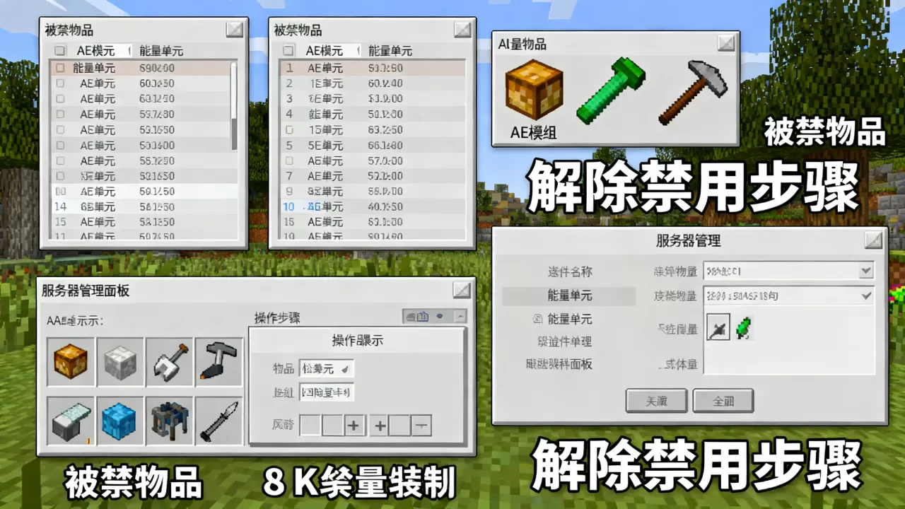 我的世界AE怎么做被禁物品?,服务器AE怎么解除禁用物品? 我的世界AE怎么做被禁物品?,服务器AE怎么解除禁用物品?