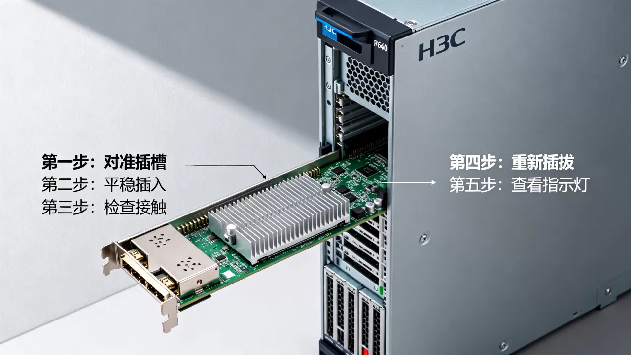 h3c服务器r640板卡怎么插,插上后无法识别怎么办 h3c服务器r640板卡怎么插,插上后无法识别怎么办