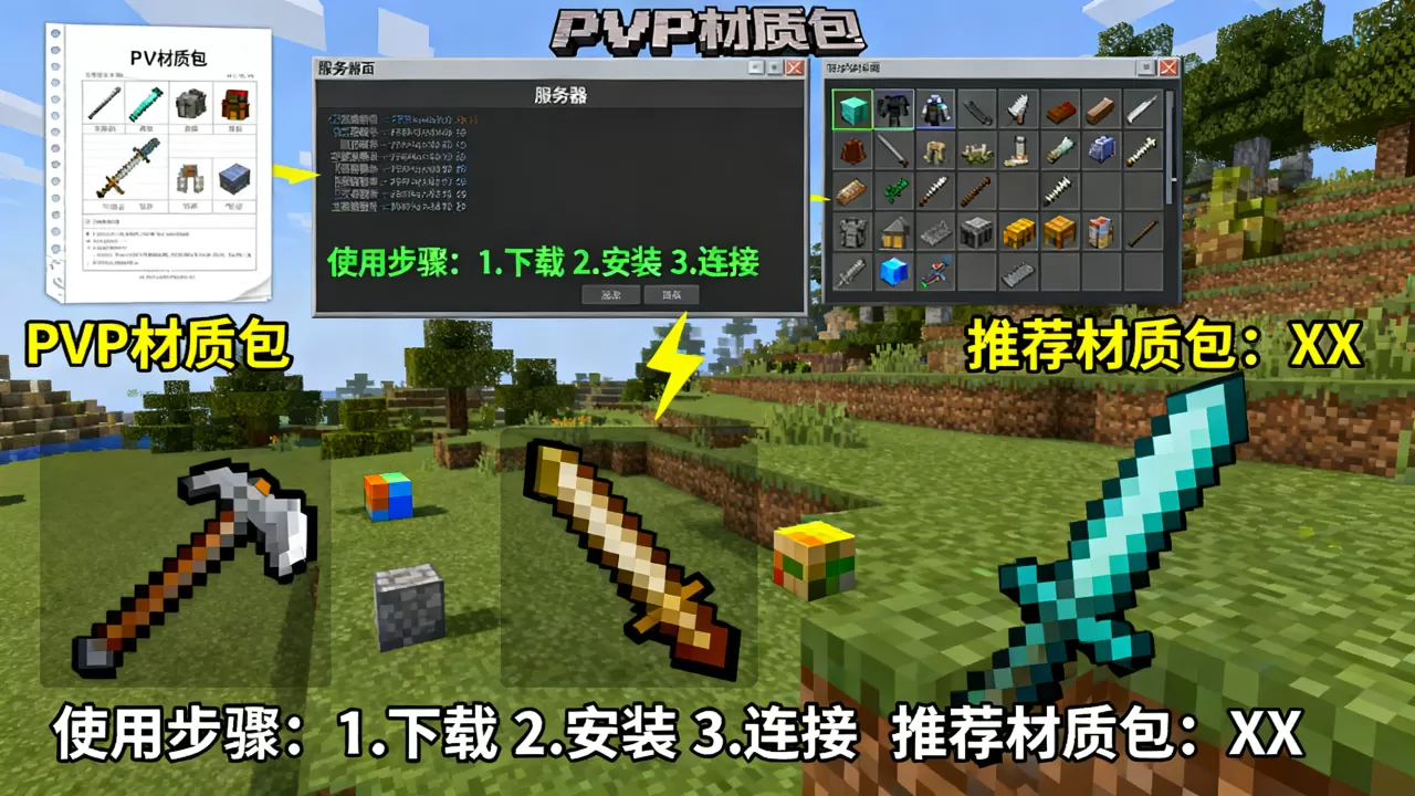 我的世界PVP材质包服务器怎么用?,哪款PVP材质包最好? 我的世界PVP材质包服务器怎么用?,哪款PVP材质包最好?