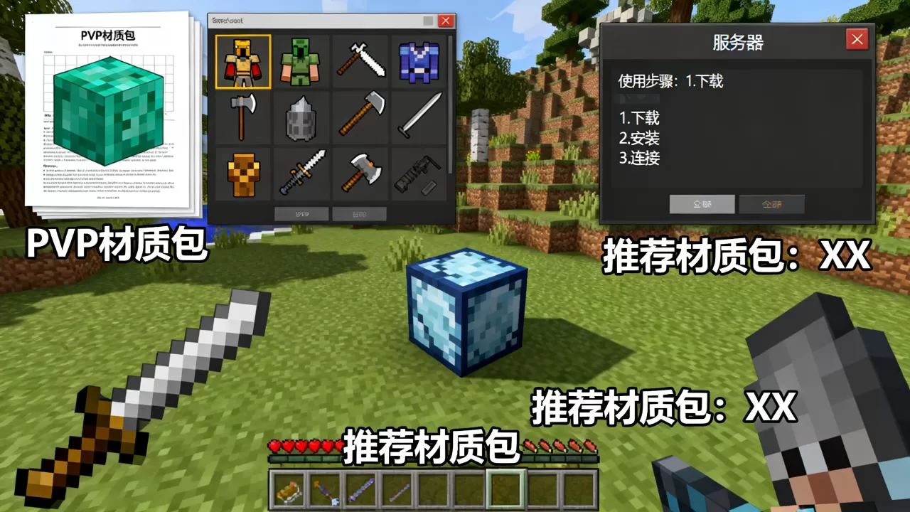我的世界PVP材质包服务器怎么用?,哪款PVP材质包最好? 我的世界PVP材质包服务器怎么用?,哪款PVP材质包最好?