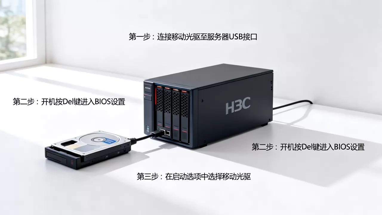 h3c服务器移动光驱启动如何设置,详细步骤是什么? h3c服务器移动光驱启动如何设置,详细步骤是什么?