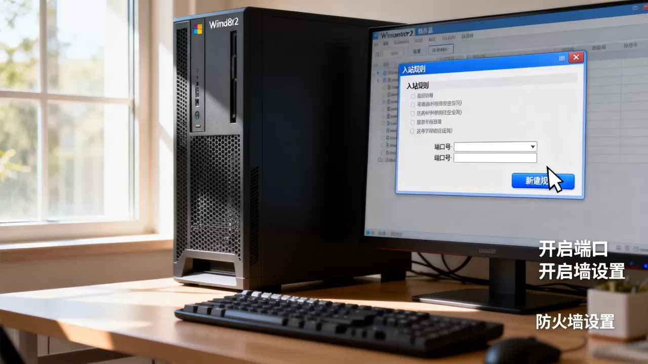 win8r2服务器怎么开启端口,防火墙入站规则在哪里设置? win8r2服务器怎么开启端口,防火墙入站规则在哪里设置?