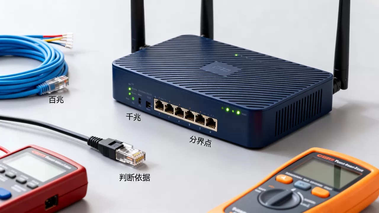 如何准确判断百兆与千兆的分界点,判断依据是什么? 如何准确判断百兆与千兆的分界点,判断依据是什么?