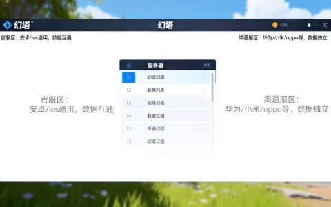 幻塔服务器有哪些区呢，幻塔官服和渠道服有什么区别？
