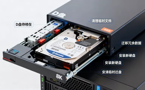 服务器D盘内存不够用怎么办，如何清理扩容？