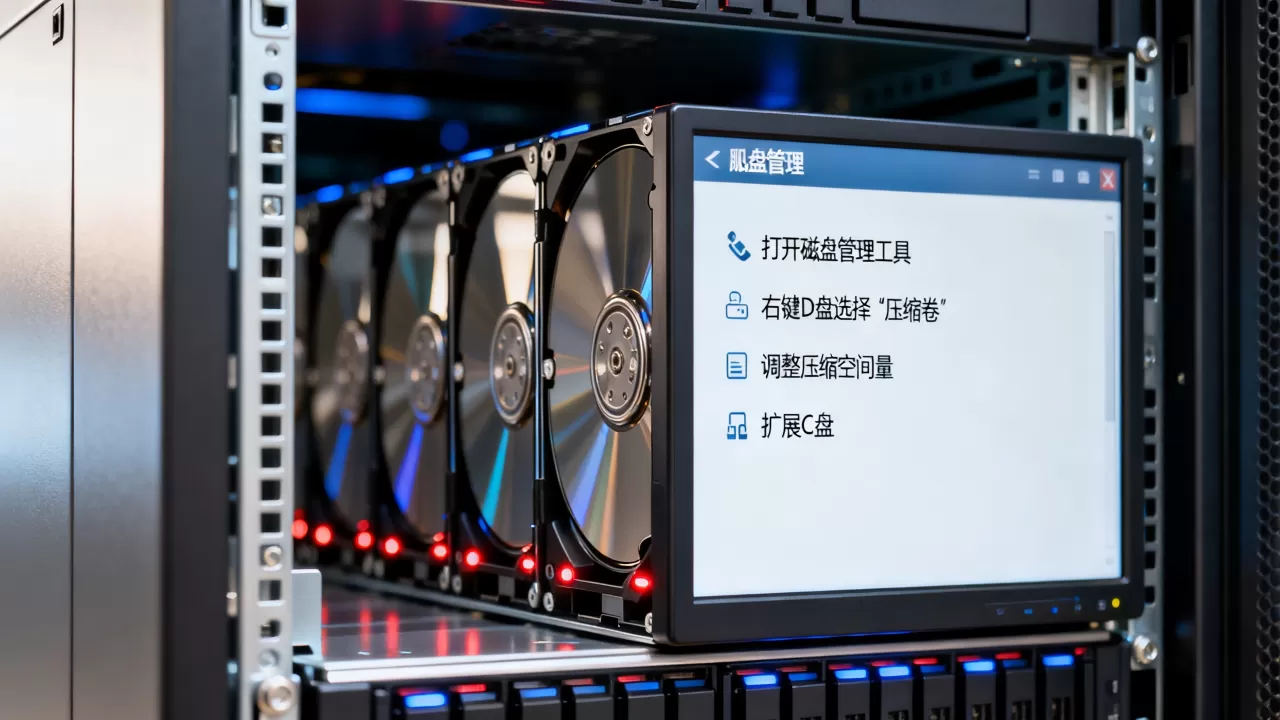 服务器怎么把D盘的空间分给C盘,如何操作? 服务器怎么把D盘的空间分给C盘,如何操作?