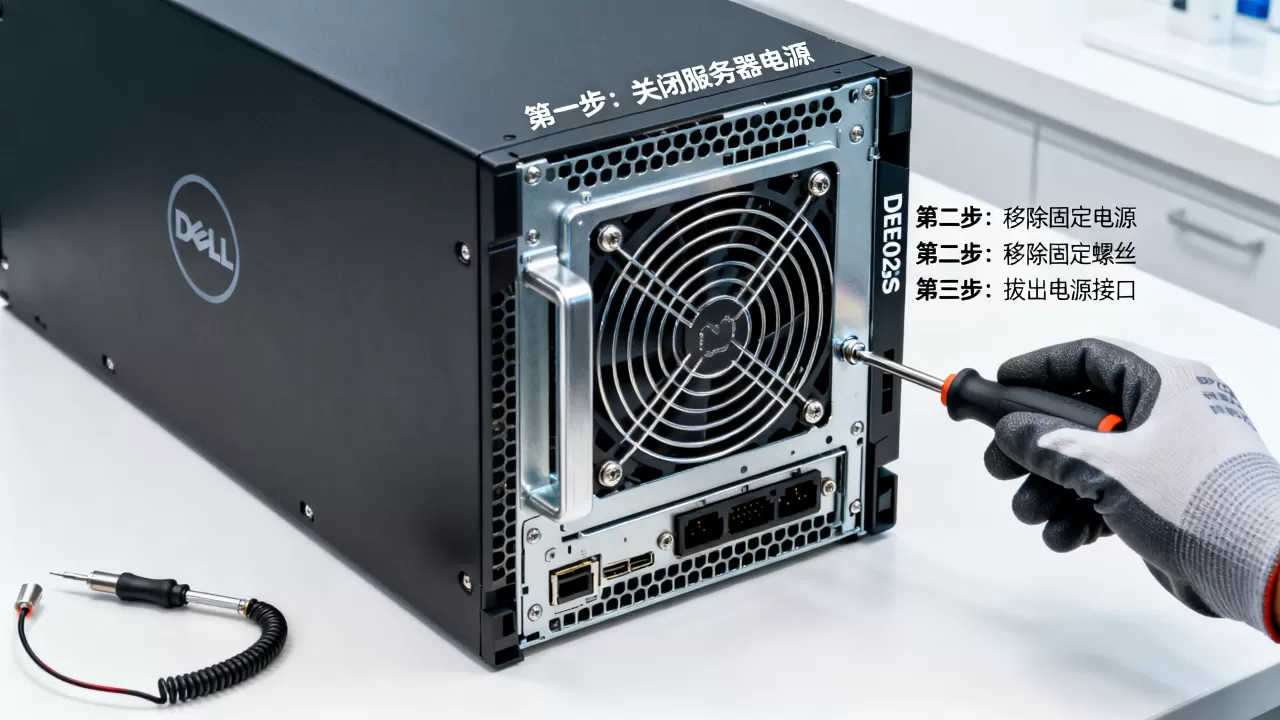 DELL E02S服务器电源怎么拆,电源拆卸步骤怎么做? DELL E02S服务器电源怎么拆,电源拆卸步骤怎么做?