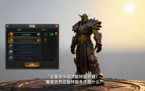 亚服多少级才能转服务器？，魔兽世界亚服转服条件是什么？