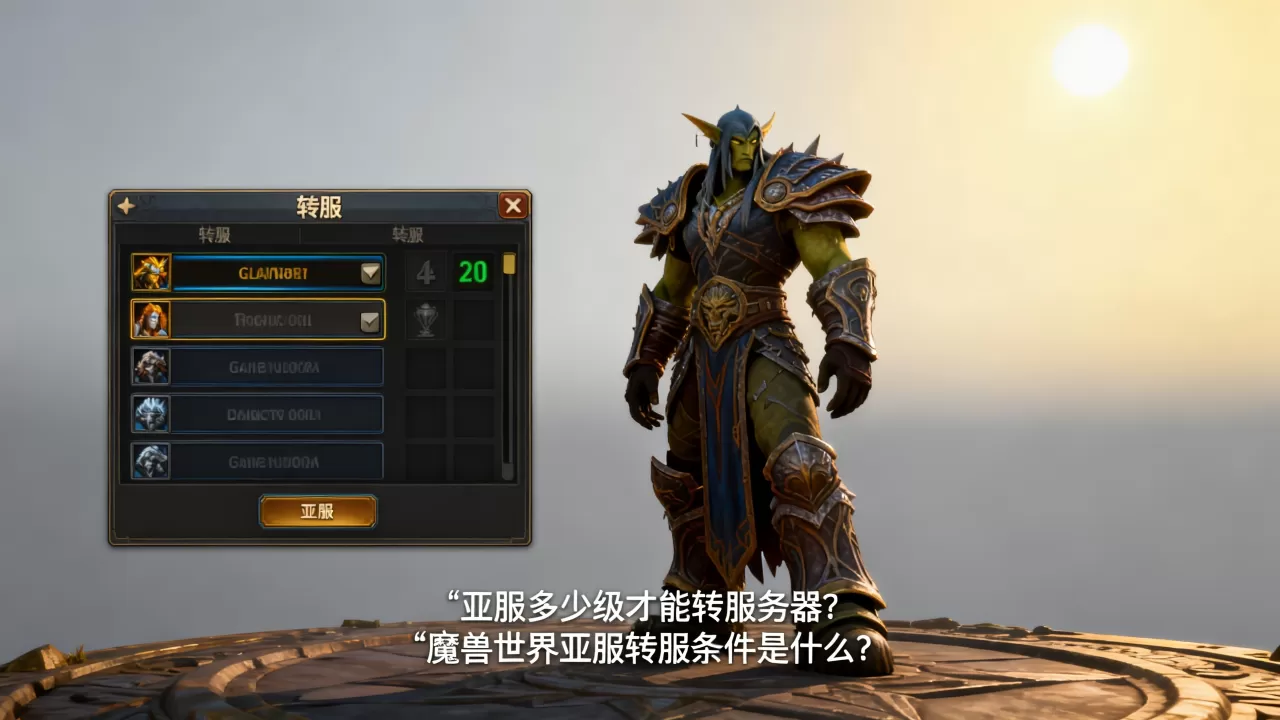 亚服多少级才能转服务器?,魔兽世界亚服转服条件是什么? 亚服多少级才能转服务器?,魔兽世界亚服转服条件是什么?