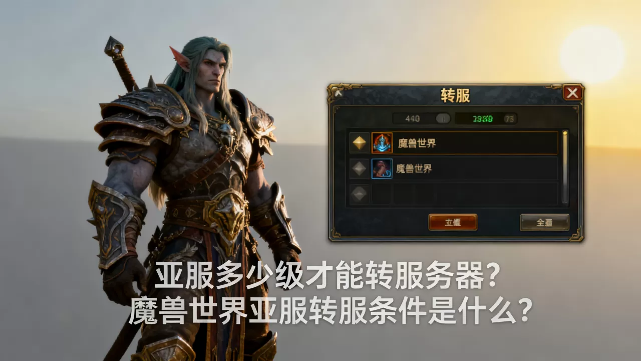 亚服多少级才能转服务器?,魔兽世界亚服转服条件是什么? 亚服多少级才能转服务器?,魔兽世界亚服转服条件是什么?
