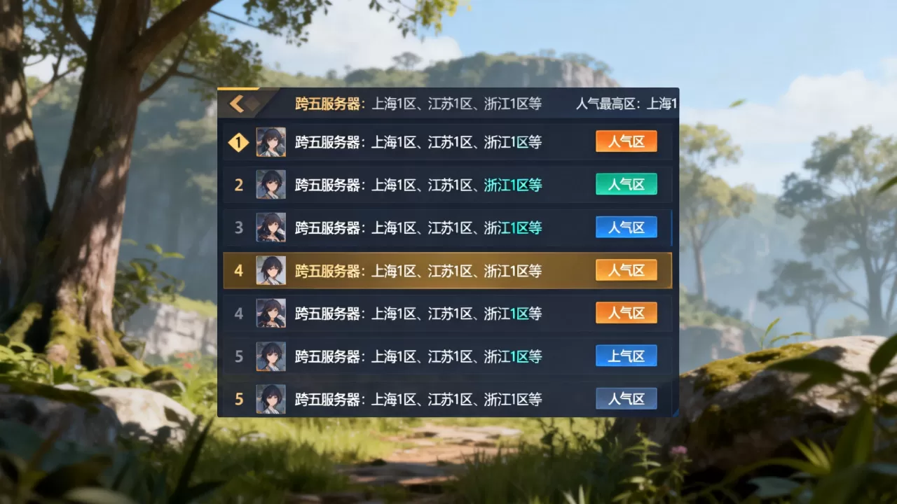 跨五服务器都包括哪些,哪个区的人气最高? 跨五服务器都包括哪些,哪个区的人气最高?