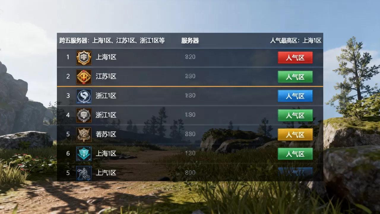 跨五服务器都包括哪些,哪个区的人气最高? 跨五服务器都包括哪些,哪个区的人气最高?