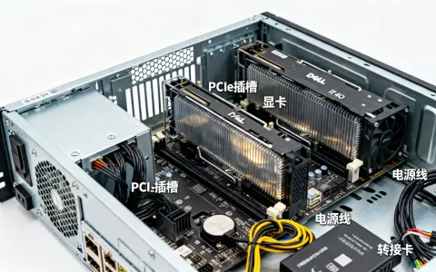 戴尔服务器R740如何加装2个显卡，需要哪些配件和供电？