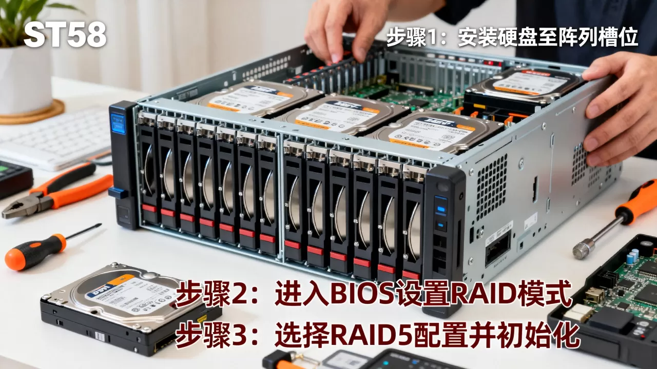 ST58服务器怎么做RAID5,详细步骤是什么? ST58服务器怎么做RAID5,详细步骤是什么?