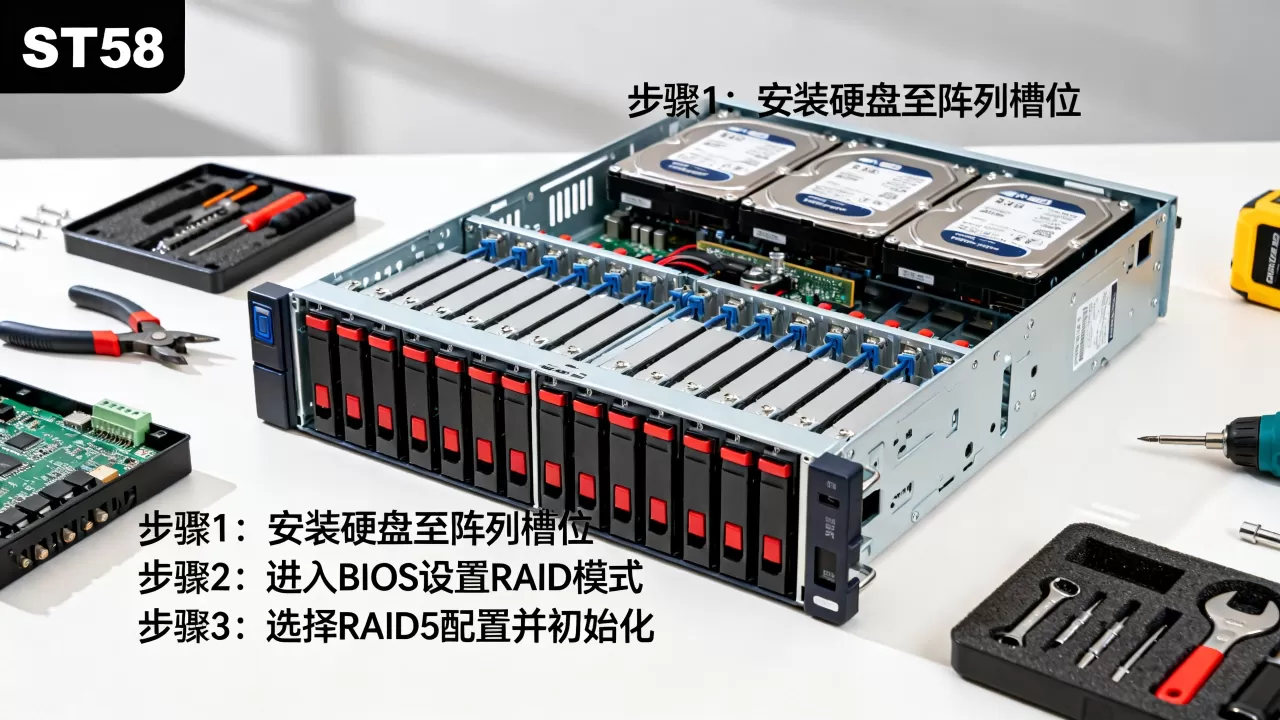 ST58服务器怎么做RAID5,详细步骤是什么? ST58服务器怎么做RAID5,详细步骤是什么?