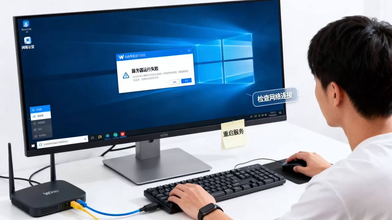 win10显示服务器运行失败怎么解决,是什么原因 win10显示服务器运行失败怎么解决,是什么原因