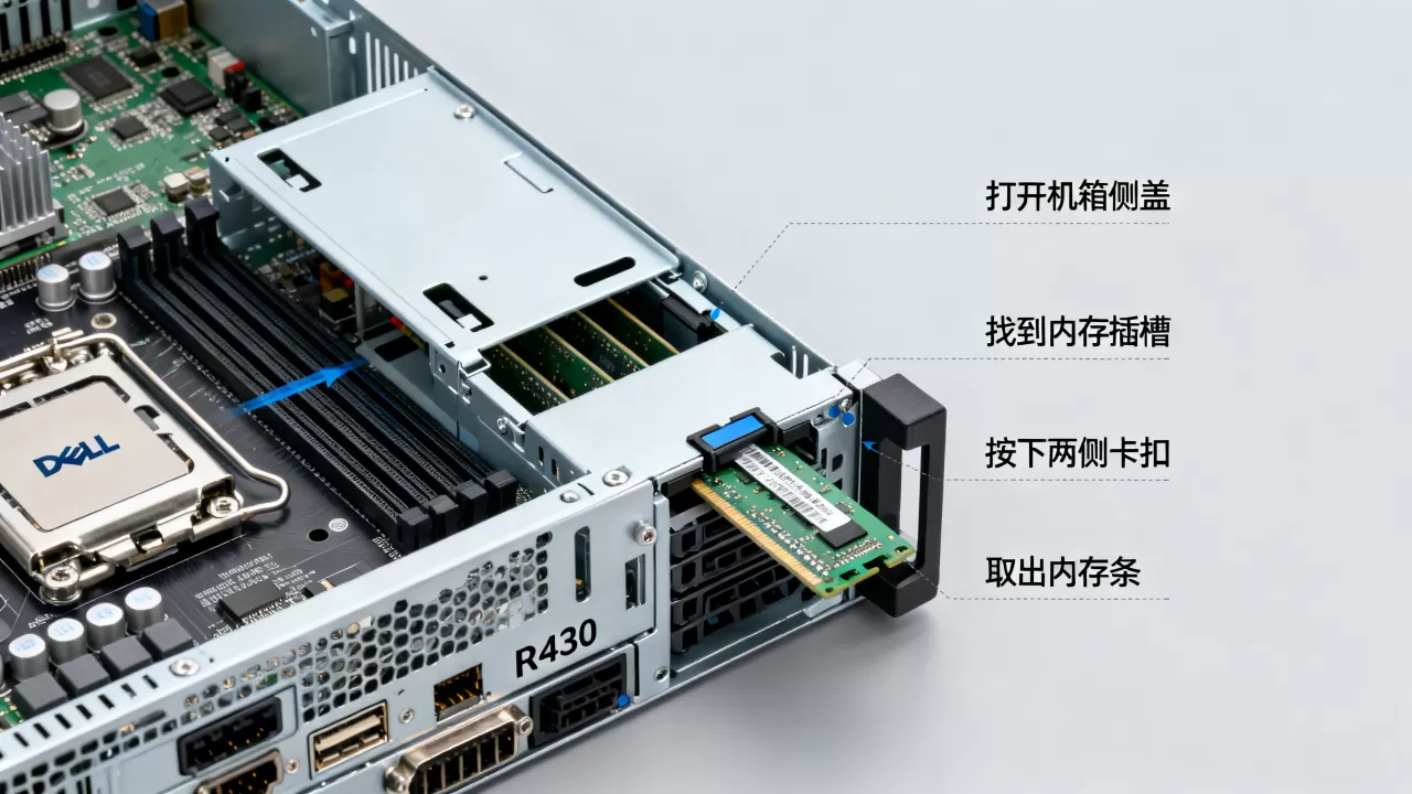 戴尔服务器r430内存条怎么拆,拆卸流程是什么? 戴尔服务器r430内存条怎么拆,拆卸流程是什么?