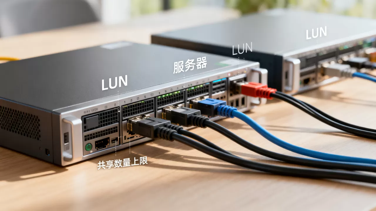 一个LUN能同时挂载几台服务器,共享数量上限是多少? 一个LUN能同时挂载几台服务器,共享数量上限是多少?
