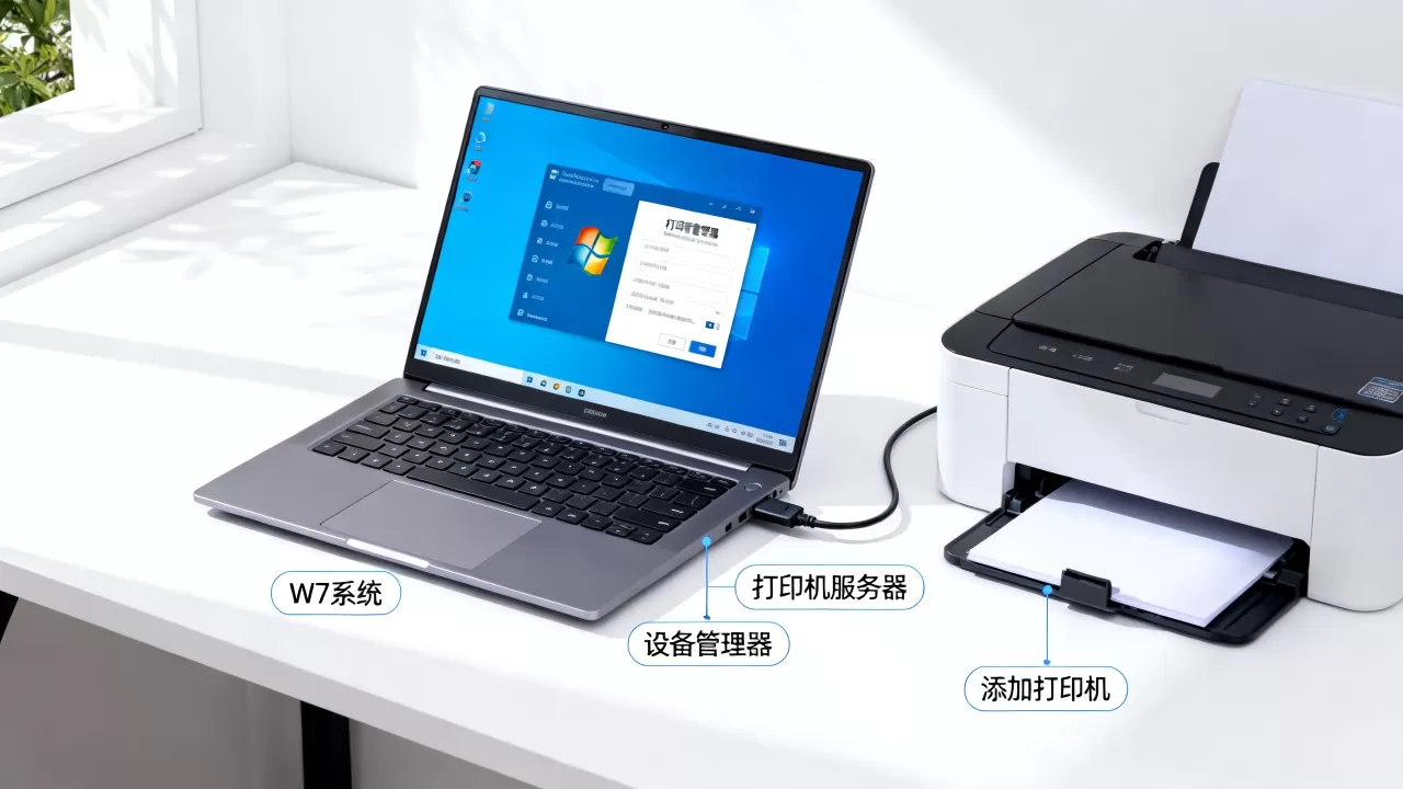 为什么w7系统没有打印机服务器,如何解决? 为什么w7系统没有打印机服务器,如何解决?