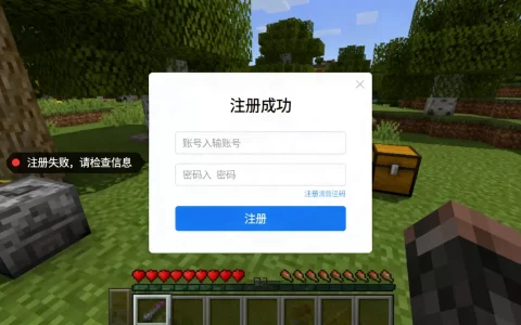 我的世界PE进入服务器怎么注册？,注册失败怎么办