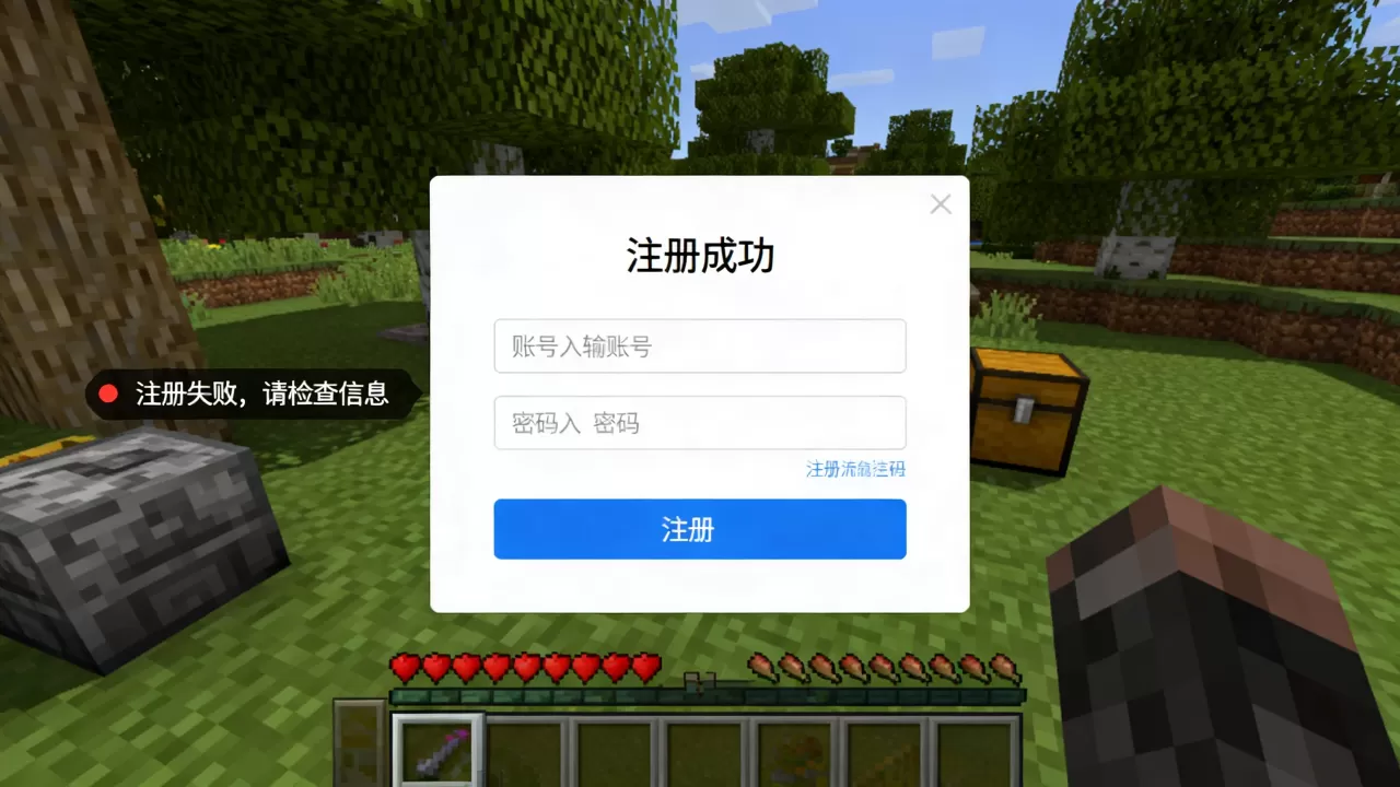 我的世界PE进入服务器怎么注册?,注册失败怎么办 我的世界PE进入服务器怎么注册?,注册失败怎么办