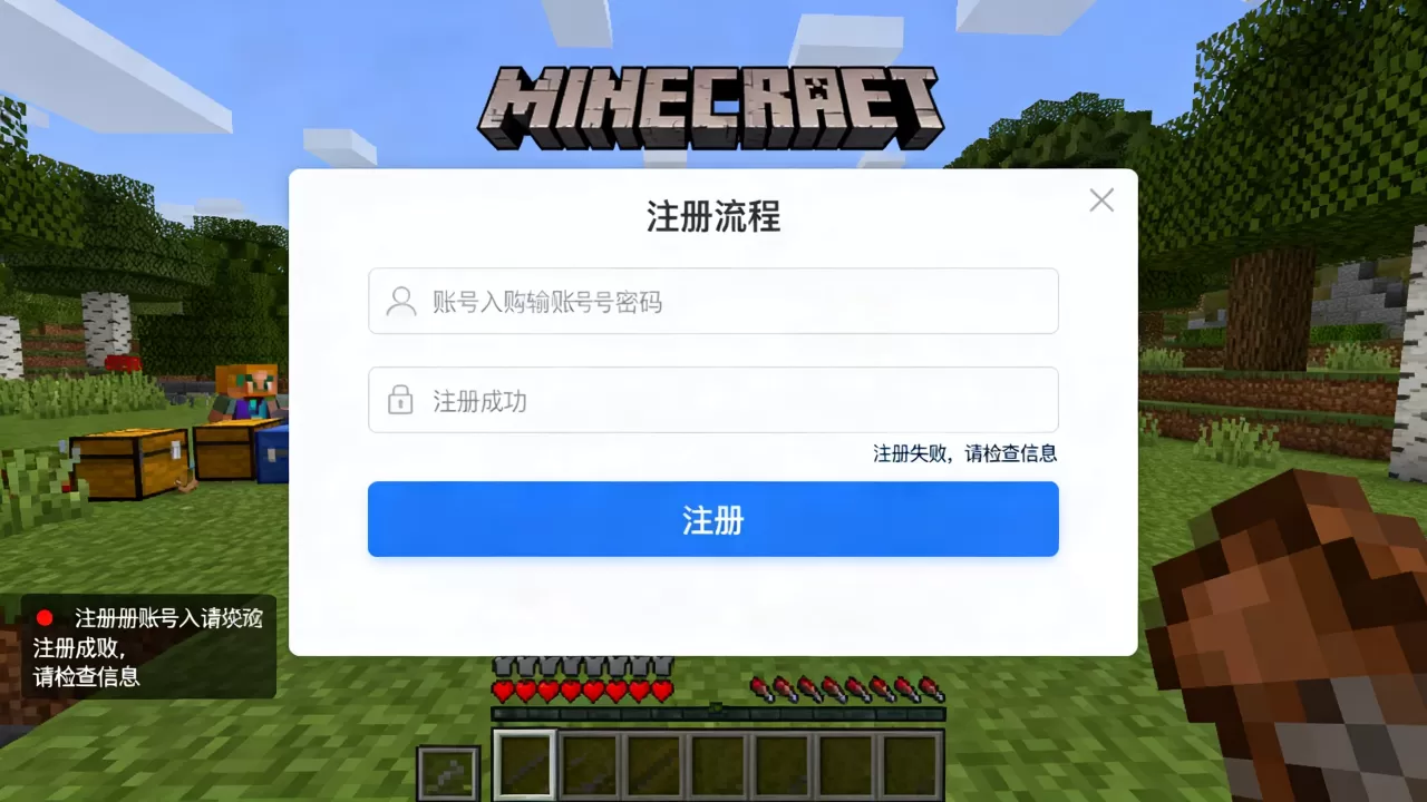 我的世界PE进入服务器怎么注册?,注册失败怎么办 我的世界PE进入服务器怎么注册?,注册失败怎么办