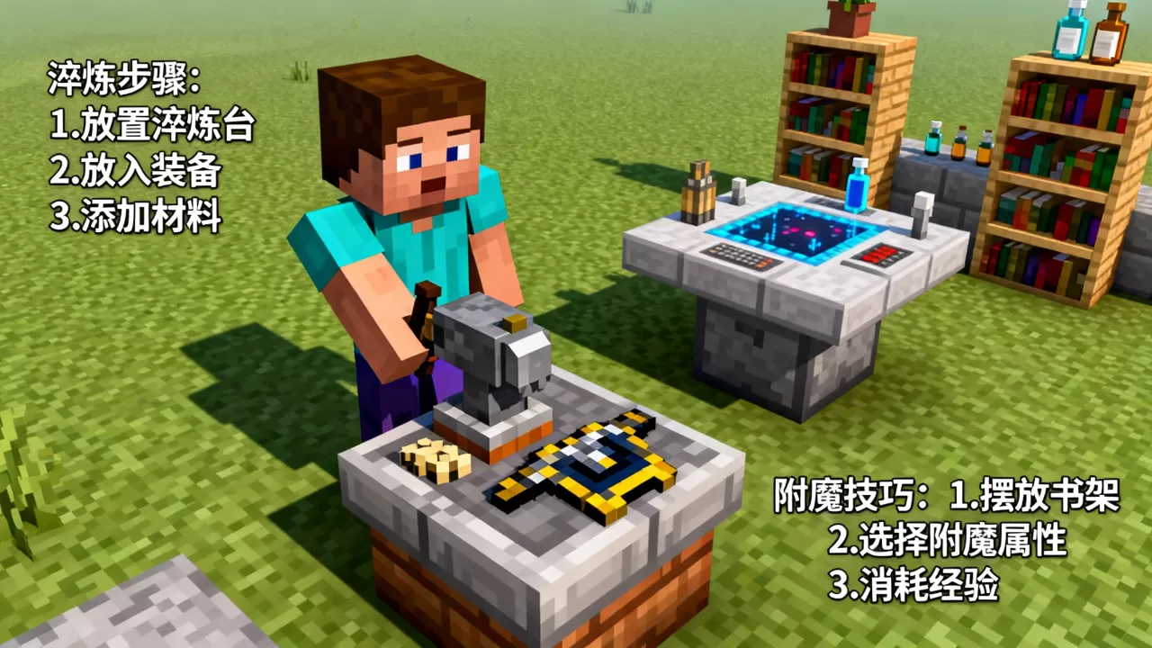 我的世界服务器op怎么弄淬炼,附魔台使用技巧? 我的世界服务器op怎么弄淬炼,附魔台使用技巧?