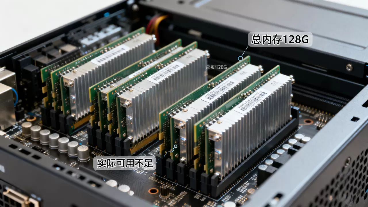 服务器128G内存总共显示多少才正常,实际可用为何不足? 服务器128G内存总共显示多少才正常,实际可用为何不足?