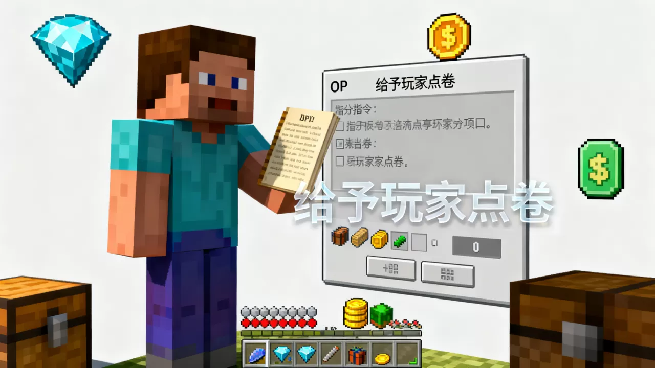 我的世界OP怎么给玩家点卷?,我的世界服务器怎么给点券? 我的世界OP怎么给玩家点卷?,我的世界服务器怎么给点券?