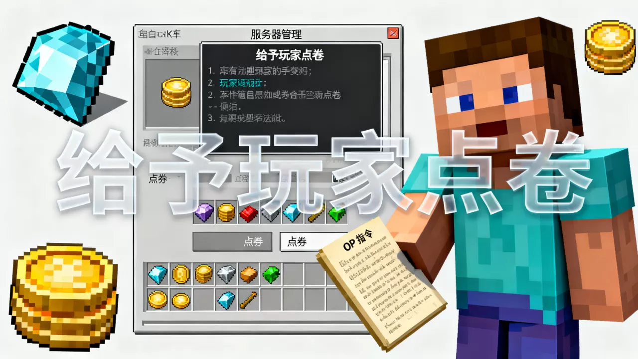 我的世界OP怎么给玩家点卷?,我的世界服务器怎么给点券? 我的世界OP怎么给玩家点卷?,我的世界服务器怎么给点券?