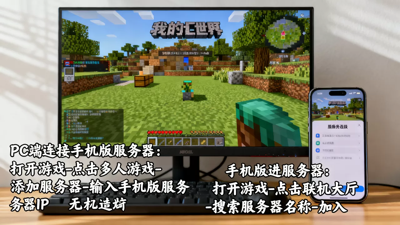 我的世界PC端怎么玩手机版服务器,手机版怎么进服务器? 我的世界PC端怎么玩手机版服务器,手机版怎么进服务器?