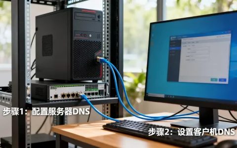网吧服务器搭建dns怎么连接客户机，配置步骤是什么？
