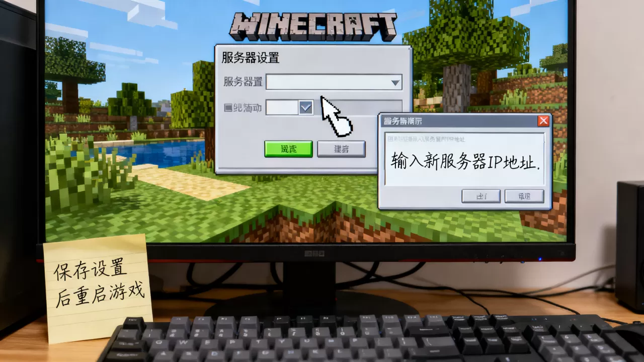 我的世界电脑版怎么改服务器IP,服务器IP怎么设置? 我的世界电脑版怎么改服务器IP,服务器IP怎么设置?