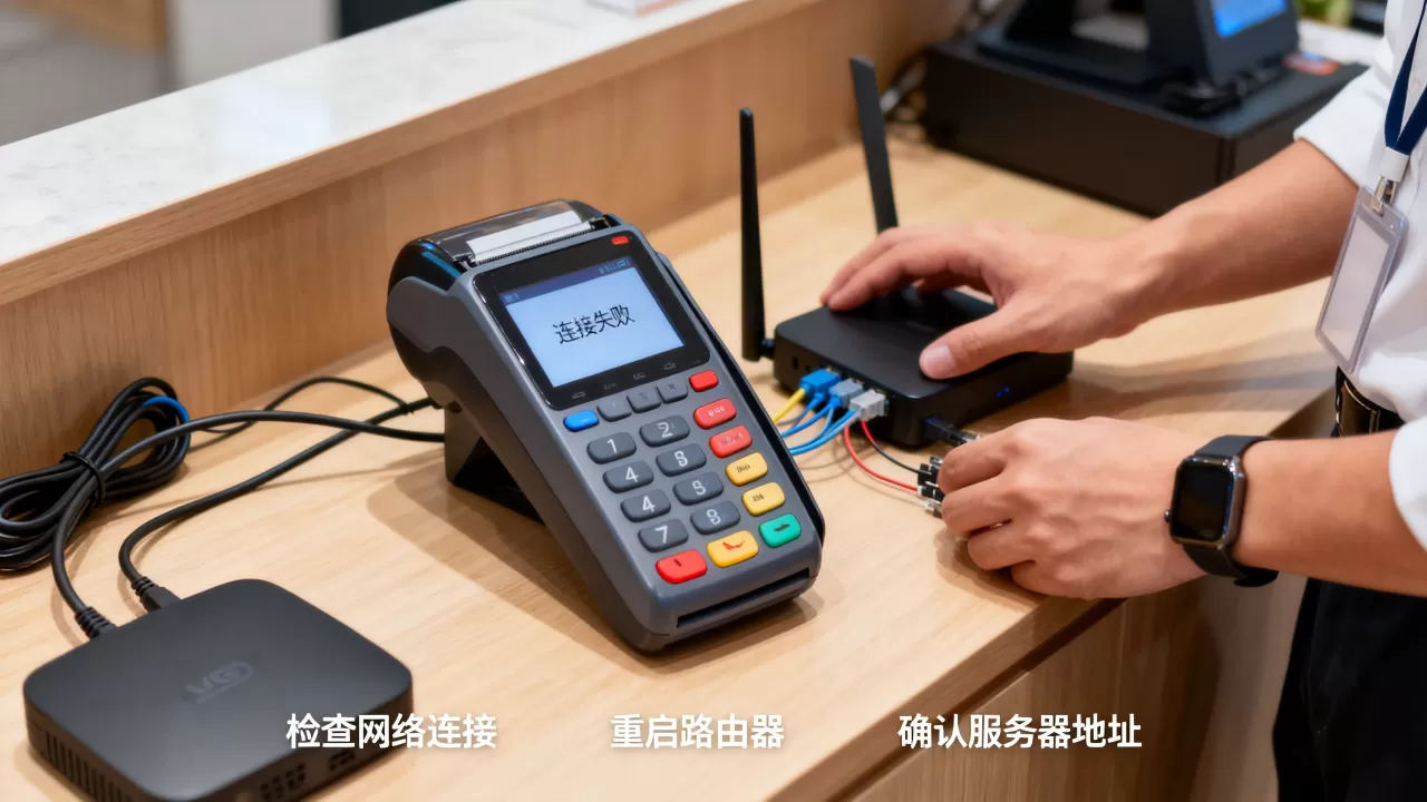 前台POS机无法连接服务器怎么办,pos机连接失败是什么原因 前台POS机无法连接服务器怎么办,pos机连接失败是什么原因