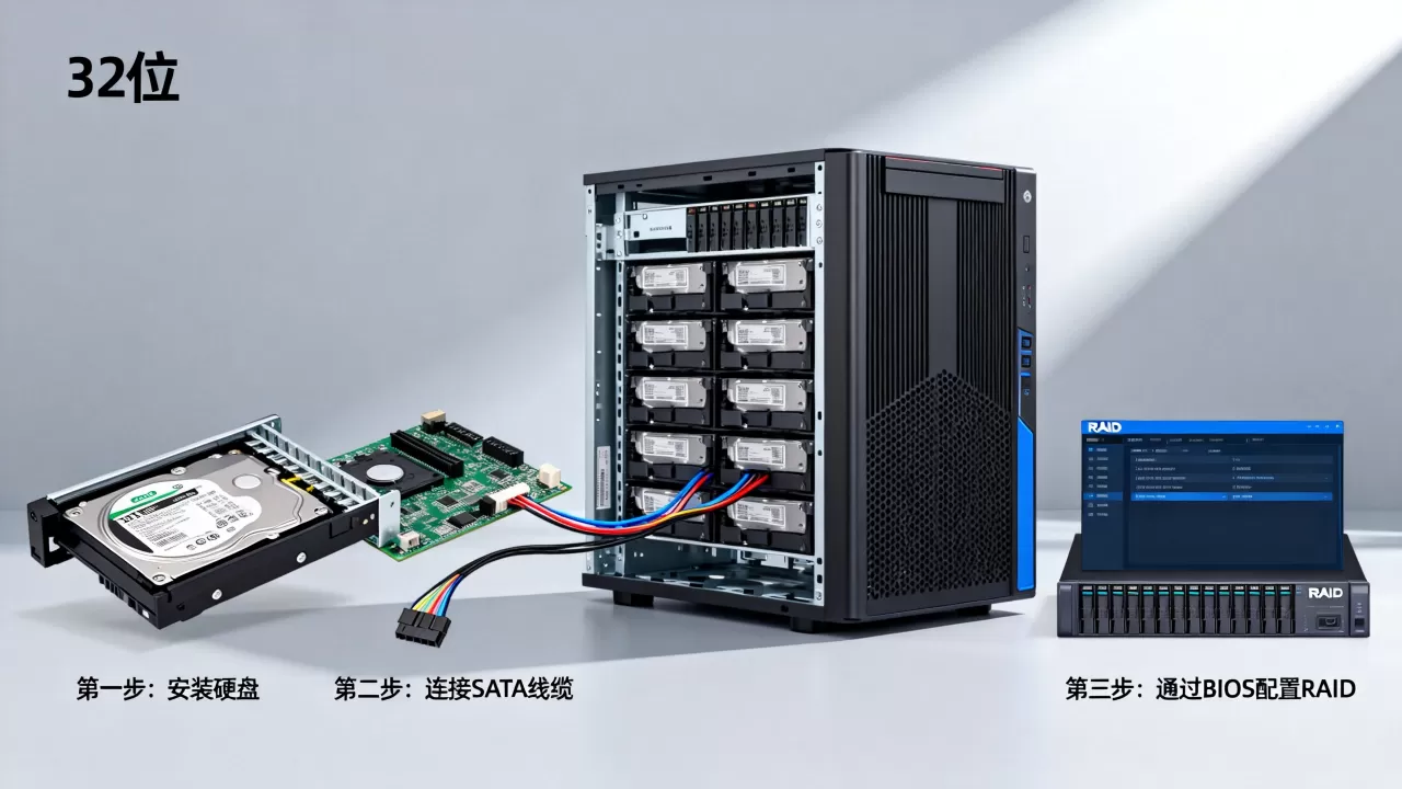 32位系统服务器怎么做raid,具体步骤是什么 32位系统服务器怎么做raid,具体步骤是什么
