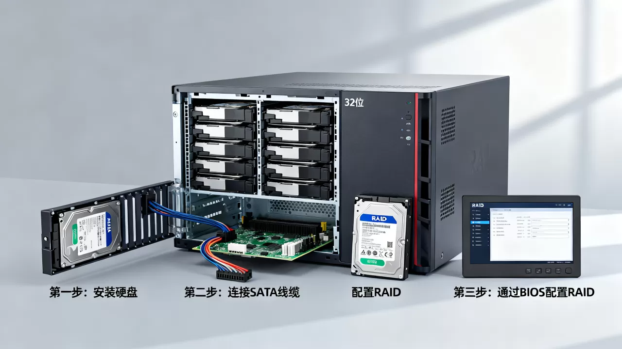 32位系统服务器怎么做raid,具体步骤是什么 32位系统服务器怎么做raid,具体步骤是什么
