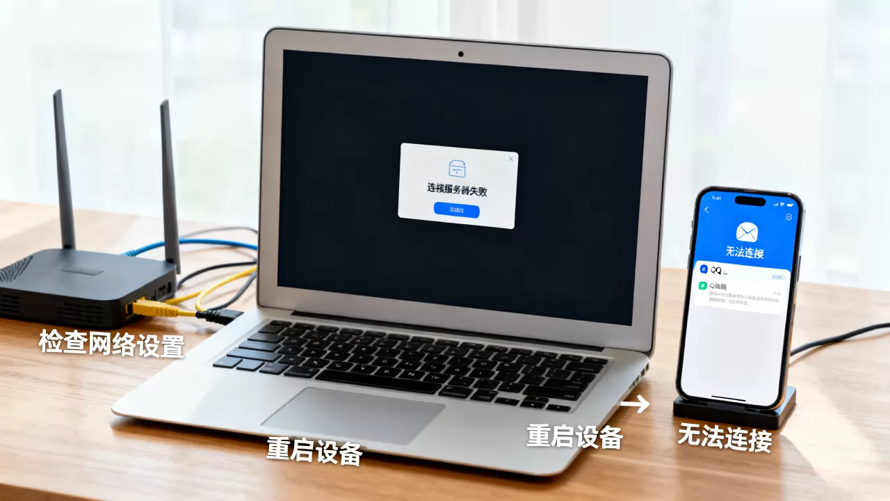 QQ邮箱连接不上服务器了怎么解决,连接失败原因是什么 QQ邮箱连接不上服务器了怎么解决,连接失败原因是什么