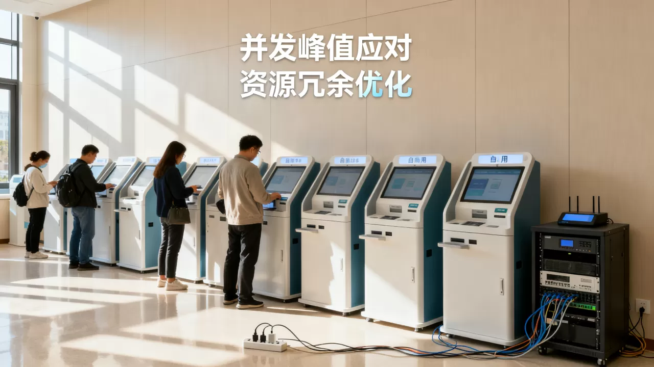 院内自助机服务并发峰值如何应对?,资源冗余优化方法有哪些? 院内自助机服务并发峰值如何应对?,资源冗余优化方法有哪些?