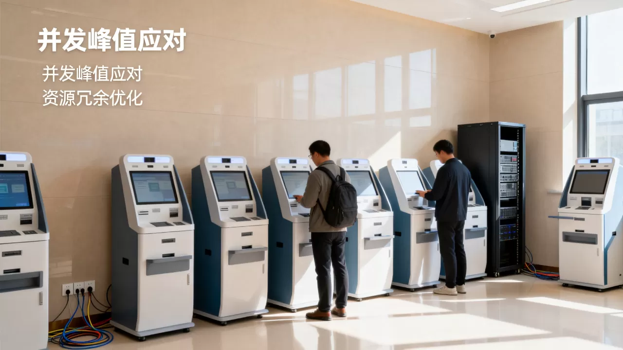 院内自助机服务并发峰值如何应对?,资源冗余优化方法有哪些? 院内自助机服务并发峰值如何应对?,资源冗余优化方法有哪些?
